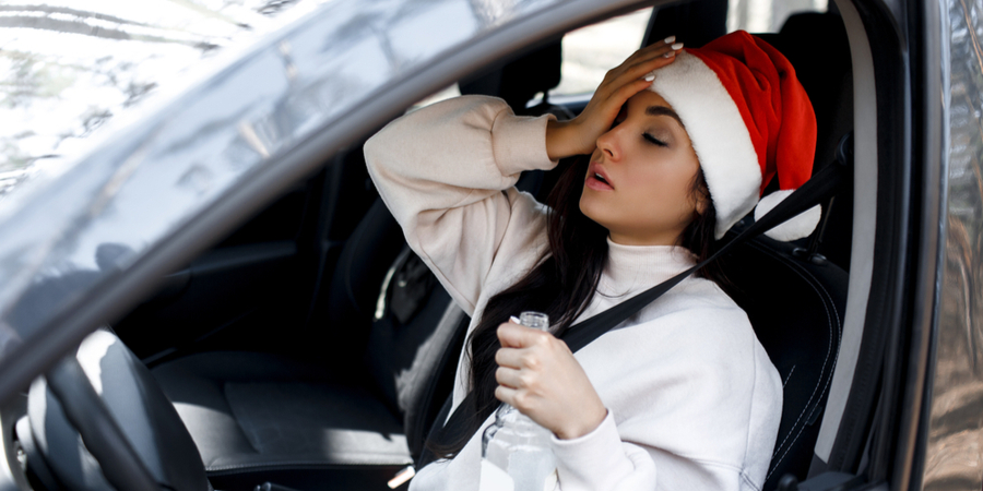 drunk driver santa hat car accident